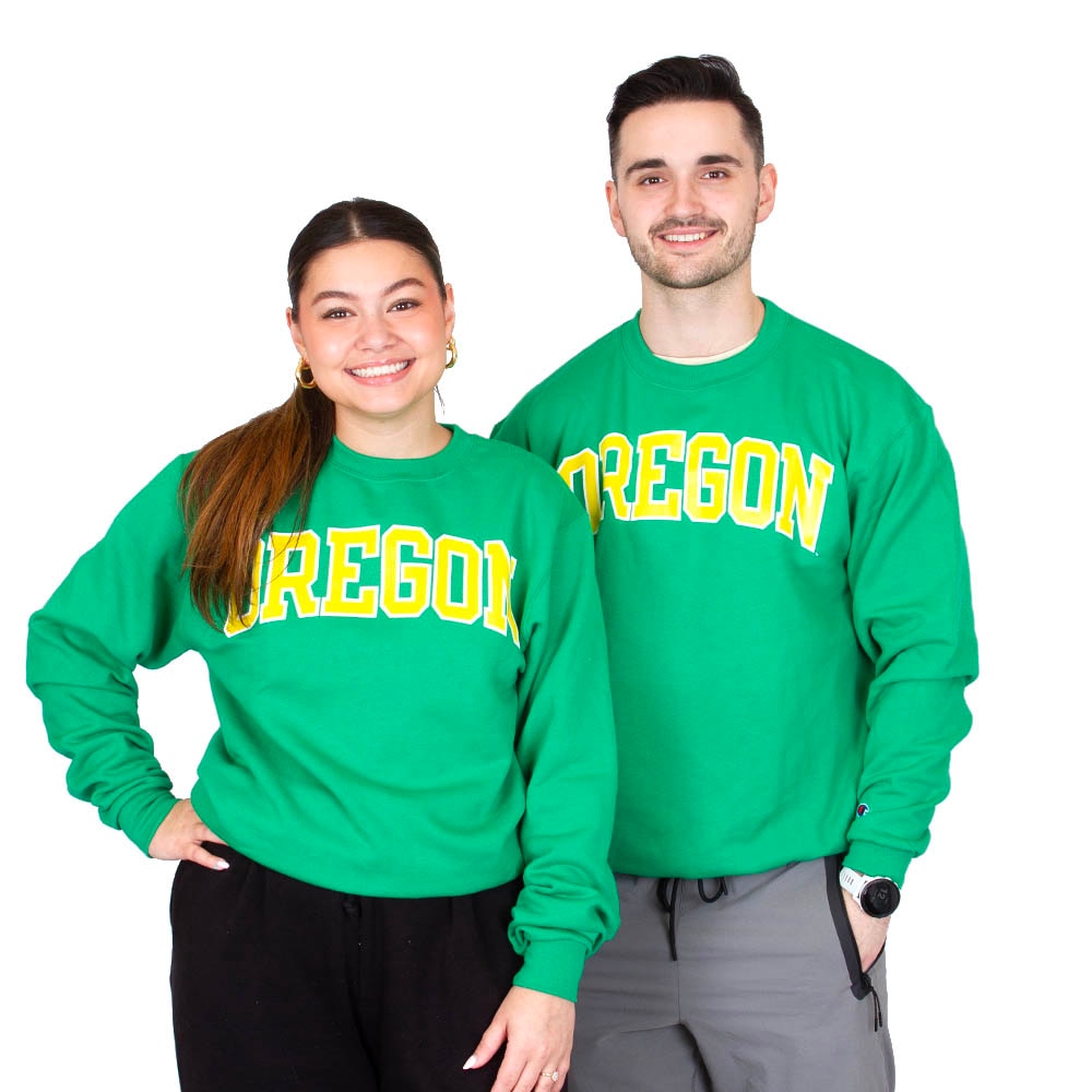 Arched Oregon, Champion, Green, Pullover, Men, Unisex, Fleece, Sweatshirt, 942066